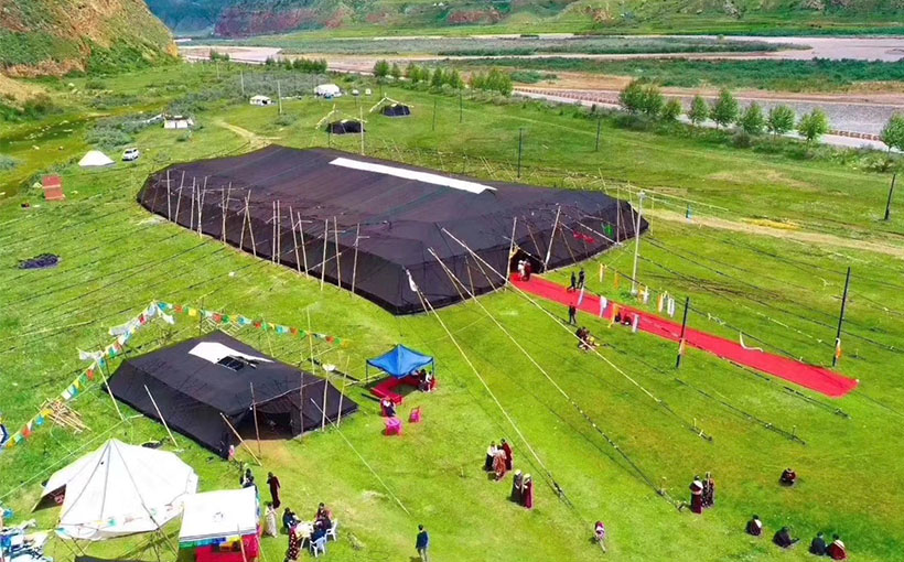 世界最大的牦牛毡黑帐篷