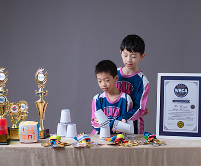 双人最快时间盲叠花式循环（Cycle）竞技叠杯