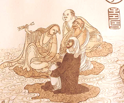 最长的《五百罗汉图》纸烙画